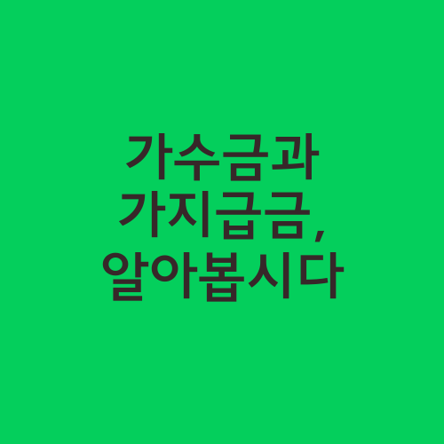 가수금과 가지급금, 알아봅시다