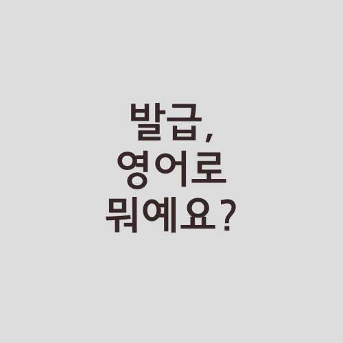 발급, 영어로 뭐예요?