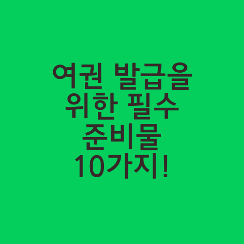 여권 발급을 위한 필수 준비물 10가지!