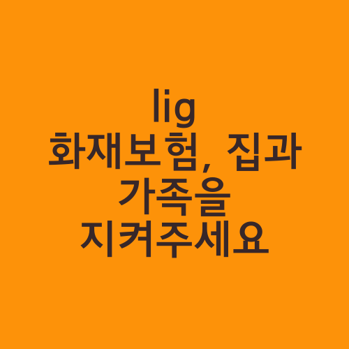 lig 화재보험, 집과 가족을 지켜주세요