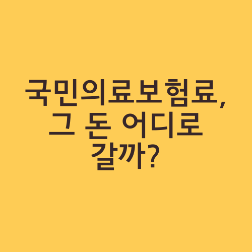 국민의료보험료, 그 돈 어디로 갈까?